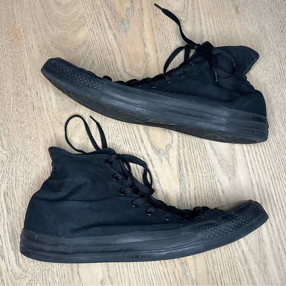 Converse All Star Chuck Taylor Black High Top Canvas Sneakers Monochrome Mens 13 - Picture 7 of 12
